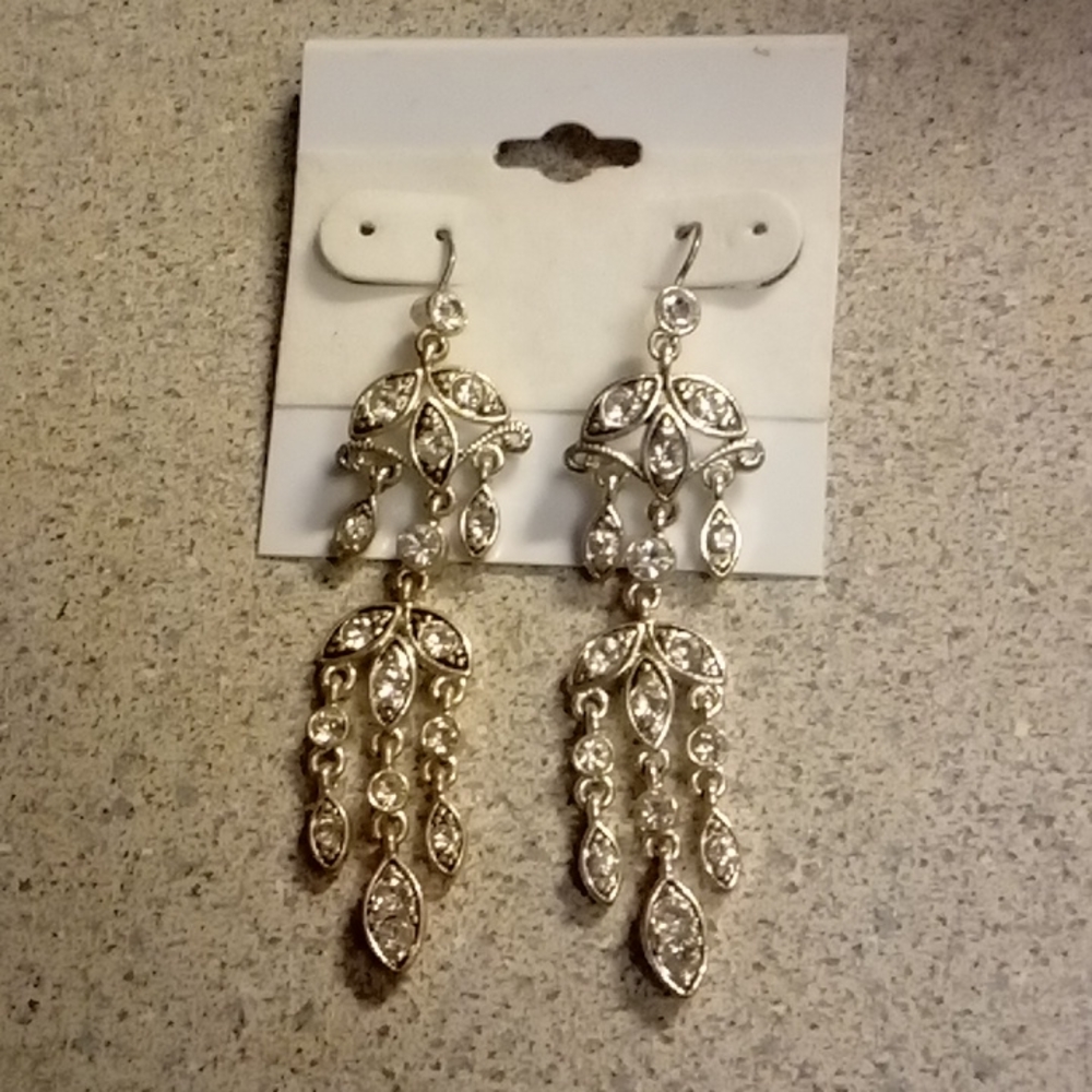 Silver & sparkle dangle earrings